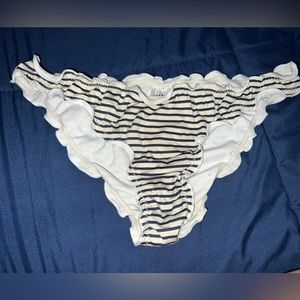 Navy and White Stripped Bikini Bottom